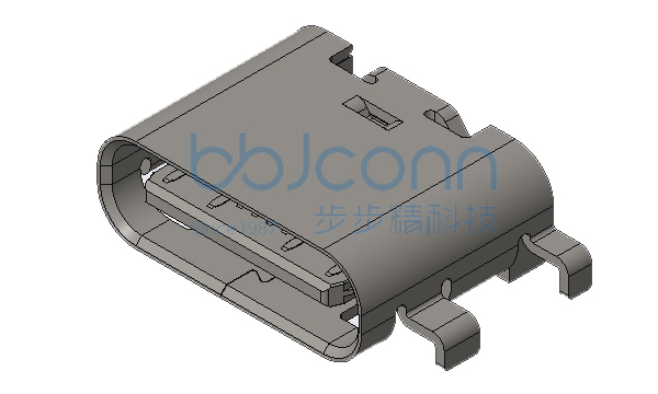 TYPE-C 16P 母座 L=6.5 CH=0.78 沉板0.8 铜合金 端子镀金G-F 端子SMT 外壳5个焊点