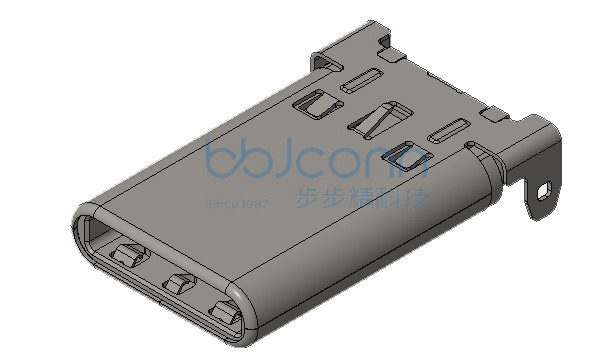 TYPE-C 12P 公头 两脚插件 L=13.60 沉板0.95 外壳带弹 端子SMT 带盖 编带