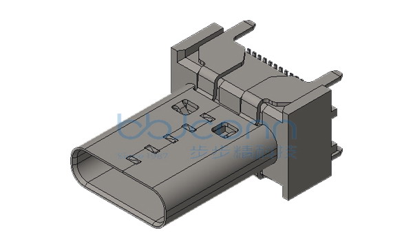 USB 3.1 TYPE-C 24P 母座 直立式 四脚插 端子SMT H=15.0 编带