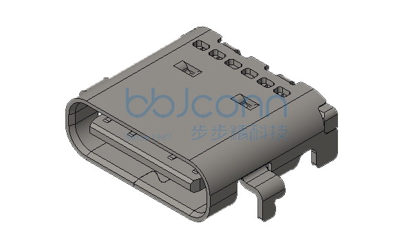 TYPE-C 24P 母座 L=7.90 CH=0.78 四脚插 沉板0.80 304外壳无弹 端子双排SMT 编带