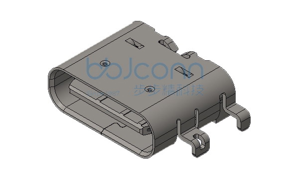 TYPE-C 6P 母座 四脚插 端子SMT 沉板0.8 带中夹片 L=6.80 编带（战斗版）