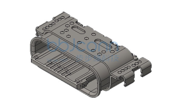 TYPE-C 16P 母座 双壳 四脚插 端子SMT 沉板2.0 L=5.60 CH=0.09 舌片外漏1.45 编带