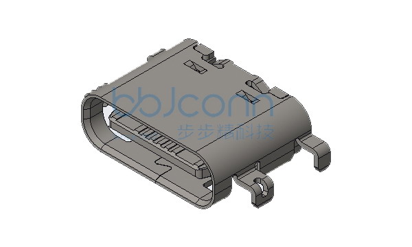 TYPE-C 16P 母座 四脚插 端子SMT 沉板1.25 L=6.5 CH=0.33 带中夹片 编带