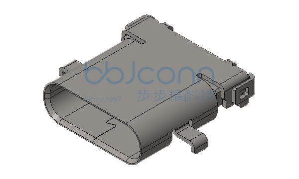 TYPE-C 24P 母座 单壳 沉板1.24 SMT+DIP 镀金15U 四脚插 无柱 L=10.0 CH=0.32 编带