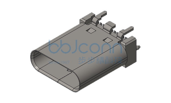 TYPE-C 24PIN 母座 直立式 H=10.5 镀全金3u（盐雾72小时）编带