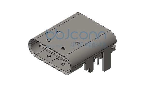 TYPE-C 16P 母座 L=9.54 CH=1.88 板上四脚插 双排DIP 端子脚长1.60 端子镀金30u