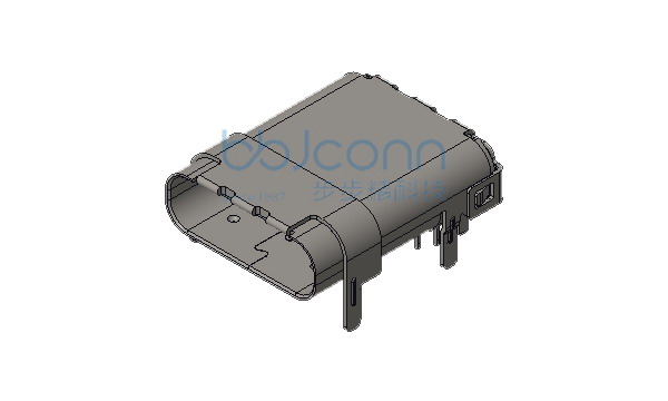 TYPE-C 24P 母座 SMT+DIP 排距0.70 板上四脚插 带柱 L=10.85 CH=1.71 编带