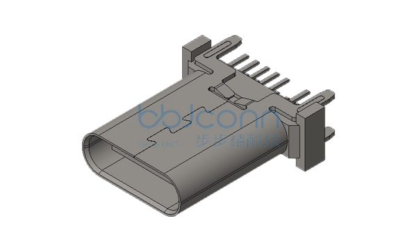 TYPE-C 14P 母座 直立式 H=12.0 脚距8.45 四脚插 端子DIP