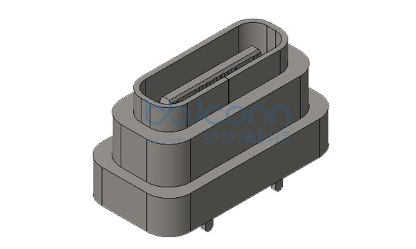 TYPE-C 24P 防水母座 直立式 H=6.5 带柱 SMT IPX7 方形防水圈