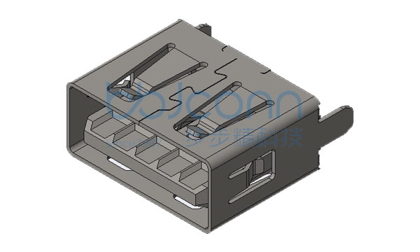 USB 3.0 A母 180度 DIP 两脚直插 平口 不锈钢外壳 LCP蓝胶 H=10.20 盒装