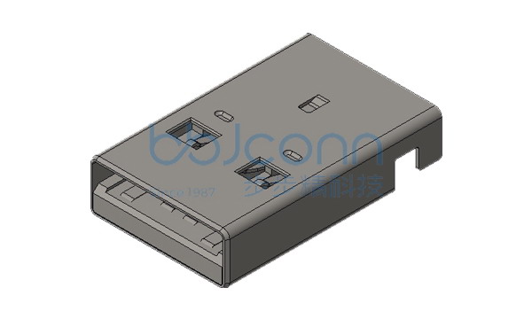 USB 3.0 公头 90度 L=18.8 沉板2.59 直脚 端子SMT 无柱 LCP黑胶 铁壳 盒装