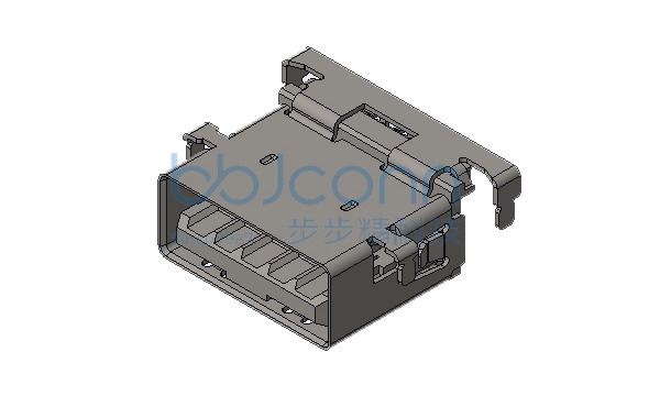 USB 3.0 A母 反向沉板0.7 短体 四脚插 L=12.5 端子DIP 平口 不锈钢外壳 编带
