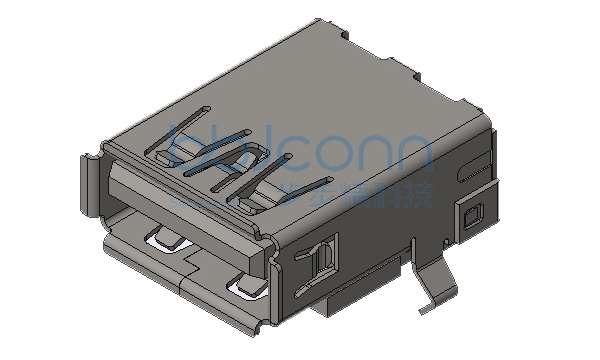 USB 3.0 AF 90度 L=16.70 H=6.96 后两脚插 弯脚 端子DIP 端子脚长2.10 卷边 LCP黑胶 不锈钢外壳 端子镀金G-F
