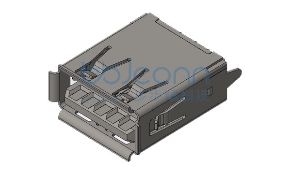 USB 3.0 AF 180度 H=15.0 直脚 直插 端子DIP 卷边 LCP蓝胶 铁壳