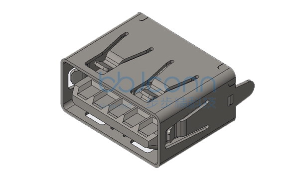 USB 3.0 AF 180度 H=10.0 直脚 直插 端子DIP 平口 LCP黑胶 不锈钢外壳