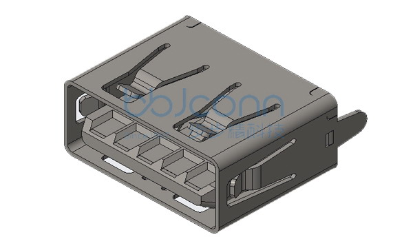 USB 3.0 AF 180度 H=10.0 直脚 直插 端子DIP 平口 LCP蓝胶 不锈钢外壳
