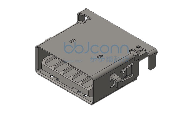 USB 3.0 AF 四脚插 端子DIP 反向沉板3.54 L=12.50 平口 LCP蓝胶 不锈钢外壳