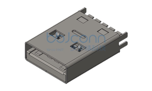 USB 3.0 公头 180度 H=15.0 夹板1.0 平口 LCP蓝胶 铁壳
