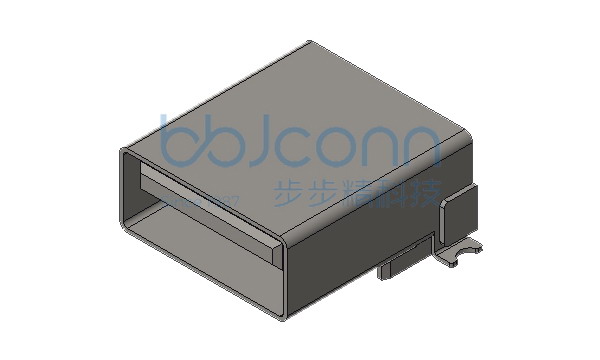 USB 3.0 AF 两脚全贴 带柱 L=14.50 SMT 平口 LCP蓝胶 不锈钢外壳