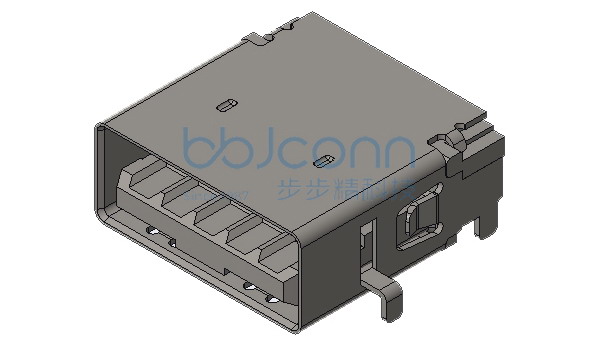 USB 3.0 AF 90度 反向 沉板4.04 L=12.50 端子DIP 平口 LCP蓝胶 不锈钢外壳