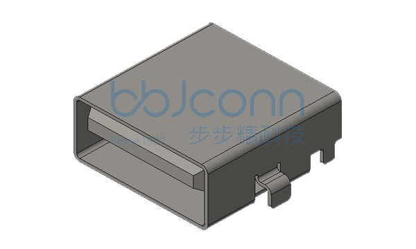 USB 3.0 AF L=13.70 沉板1.82 四脚插 端子DIP 平口 LCP蓝胶 不锈钢外壳 编带