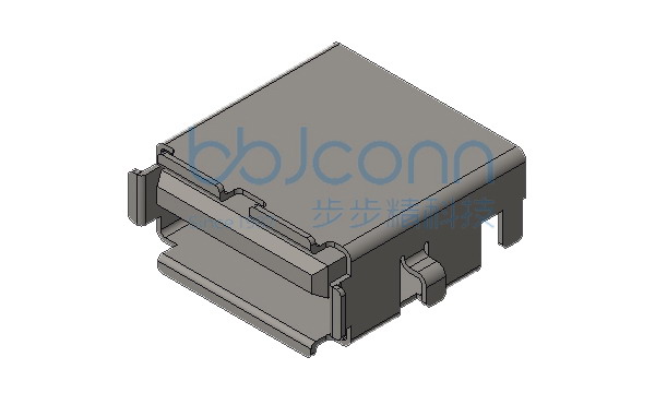 USB 3.0 AF 四脚插 L=13.05 沉板2.86 端子DIP 卷边 LCP蓝胶 不锈钢外壳