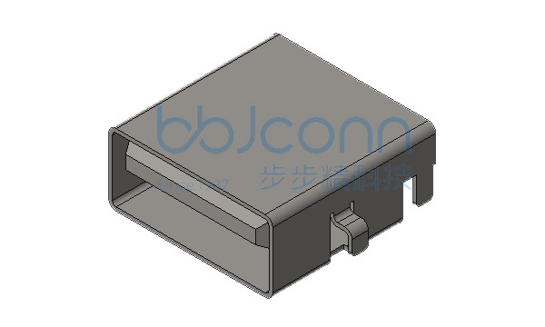 USB 3.0 AF 四脚插 L=13.05 沉板2.86 端子DIP 平口 LCP蓝胶 不锈钢外壳