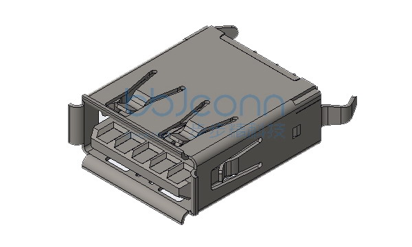 USB 3.0 AF 180度 H=15.0 弯脚 LCP 蓝胶 卷边 铜壳 DIP 定制款