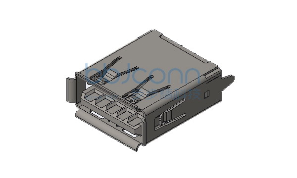 USB 3.0 AF 180度 H=15.0 直脚 直插 端子DIP 卷边 LCP蓝胶 不锈钢外壳