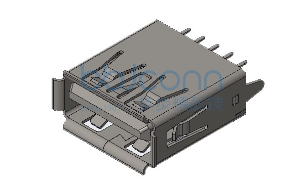 USB 3.0 AF 180度 直脚直插 H=13.75 端子DIP 卷边 LCP蓝胶 不锈钢外壳 端子镀金1u