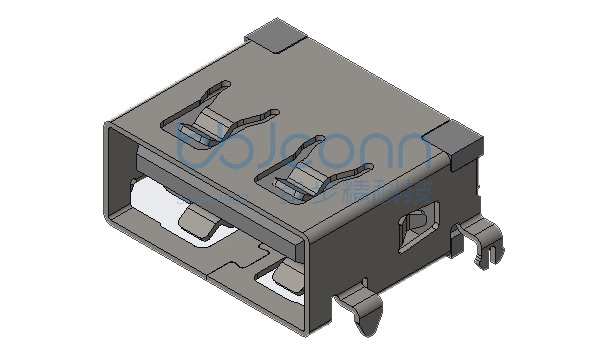 USB 2.0 AF 90度 短体L=11.05 沉板1.1 平口 LCP黑胶 铜壳 （端子SMT)