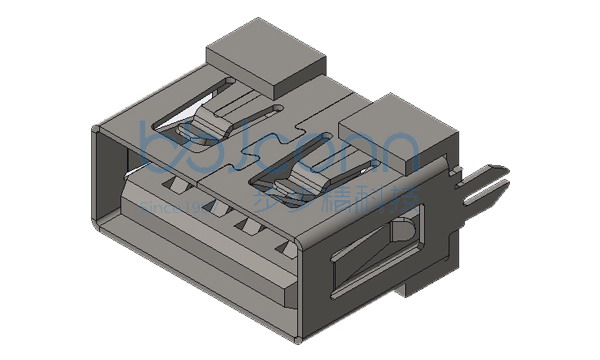 USB 2.0 AF 180度 直脚直插 端子DIP H=10.0 平口 LCP黑胶 铁壳 盒装