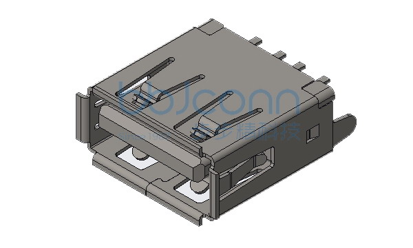 USB 2.0 AF 180度 直脚直插 端子DIP H=10.0 平口 PBT白胶 铜壳 编带
