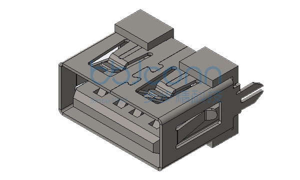 USB 2.0 AF 180度 直脚直插 端子DIP H=10.0 平口 PBT黑胶 铁壳 编带