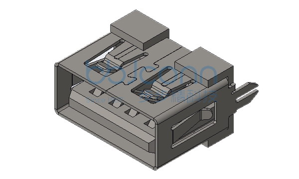 USB 2.0 AF 180度 直脚直插 端子DIP H=10.0 平口 PBT黑胶 铜壳 吸塑盒