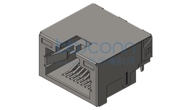 网络接口 RJ45 1x1 8P8C 沉板4.20 L=15.30 带灯 左绿右黄 无弹 DIP 有壳 盒装