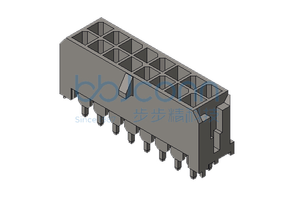 针座 MX 3.0-2x8A 双排直针 带扣 PA66黑色高温料 袋装