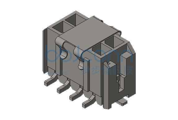 针座 3.0-2x4P 立贴 带扣 黑色 加盖编带