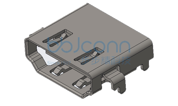 HDMI 19P 母座 四脚插 沉板2.12 平口 S50C钢壳 L=12.55 CH=0.65 编带