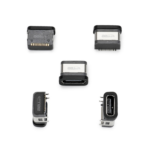 TYPE-C 16P母座防水四脚插板L=7.05带柱 IPX6---(UC.01.51-1J-0001)